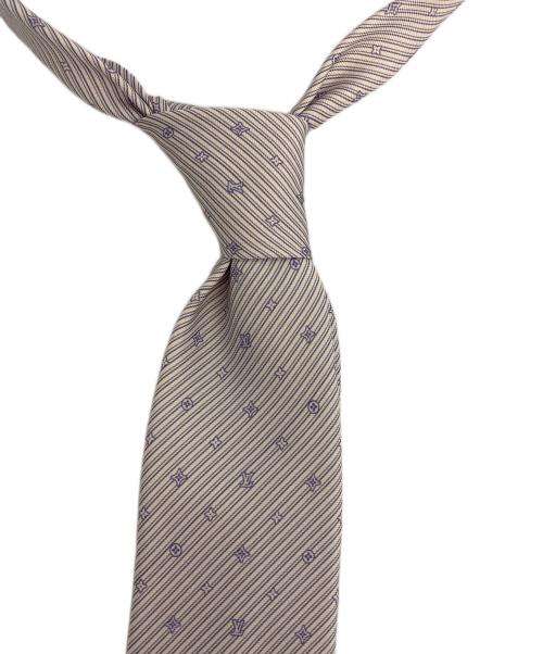 LOUIS VUITTON（ルイ ヴィトン）LOUIS VUITTON (ルイ ヴィトン) シルクストライプ マイクロモノグラム ネクタイ ラベンダー サイズ:表記なしの古着・服飾アイテム