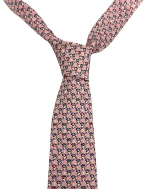 LOUIS VUITTON（ルイ ヴィトン）LOUIS VUITTON (ルイ ヴィトン) シルククラヴァット・モンキー ネクタイ ピンク サイズ:表記なしの古着・服飾アイテム