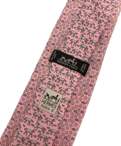 HERMES（エルメス）HERMES (エルメス) シルク総柄ネクタイ ピンク サイズ:表記なしの古着・服飾アイテム