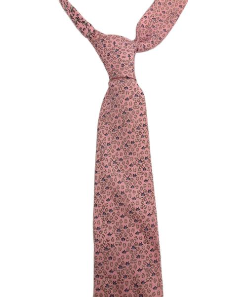 HERMES（エルメス）HERMES (エルメス) シルク総柄ネクタイ ピンク サイズ:表記なしの古着・服飾アイテム