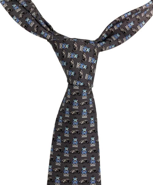 LOUIS VUITTON（ルイ ヴィトン）LOUIS VUITTON (ルイ ヴィトン) クラヴァット グローブトロット カーズ グレー×ブルー サイズ:表記なしの古着・服飾アイテム