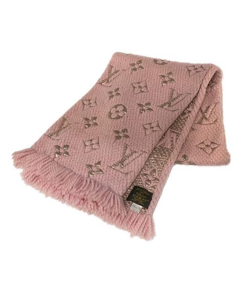 LOUIS VUITTON（ルイ ヴィトン）LOUIS VUITTON (ルイ ヴィトン) エシャルプ ロゴマニア シャインマフラー ピンクの古着・服飾アイテム