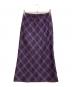 HERMES (エルメス) シルク混チェックタイトスカート パープル サイズ:SIZE 40：20000円