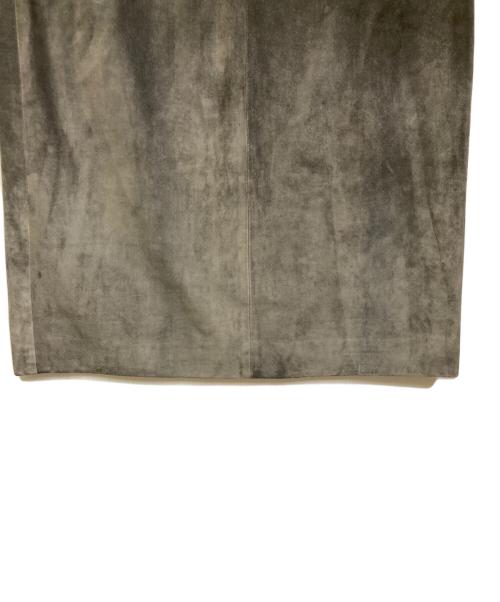HERMES（エルメス）HERMES (エルメス) カーフスキンスウェードマキシスカート/マルジェラ期 グレー サイズ:SIZE 40の古着・服飾アイテム