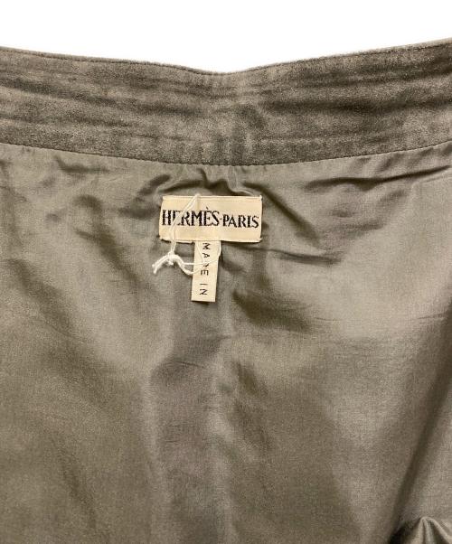 HERMES（エルメス）HERMES (エルメス) カーフスキンスウェードマキシスカート/マルジェラ期 グレー サイズ:SIZE 40の古着・服飾アイテム