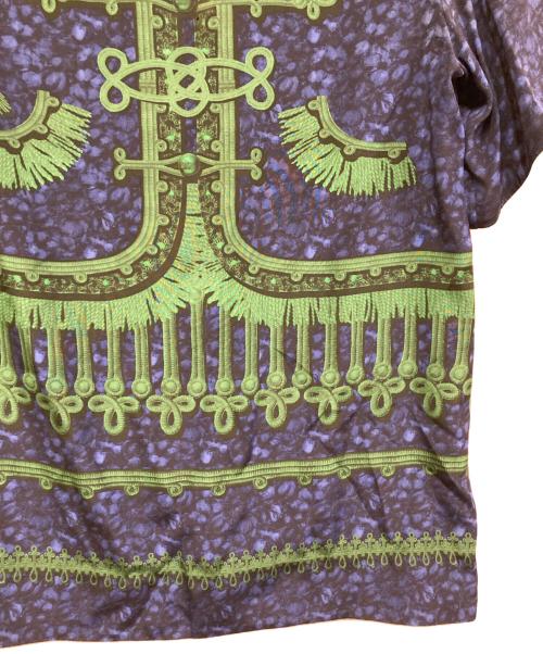 LOUIS VUITTON（ルイ ヴィトン）LOUIS VUITTON (ルイ ヴィトン) スタッズ付きナポレオン柄シルクブラウス ネイビー サイズ:36の古着・服飾アイテム