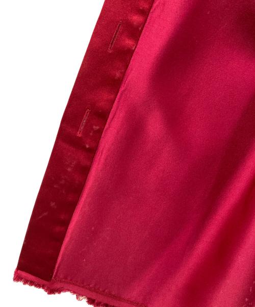 CHANEL（シャネル）CHANEL (シャネル) ココマークボタンシルクギャザーウエストワンピース レッド サイズ:SIZE 36の古着・服飾アイテム