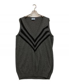 中古・古着通販】PRADA (プラダ) ウールカシミヤニットベスト ブラック