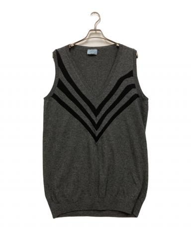 プラダ PRADA ニット ベスト 衣料品 トップス ウール レディース ブラウン系 / ボルドー系 【中古】 プラダ(PRADA)プラダ ロゴ ニット 衣料品 トップス レディース P24T1F