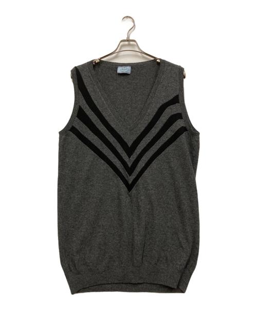 PRADA（プラダ）PRADA (プラダ) ニットベスト グレー サイズ:36の古着・服飾アイテム