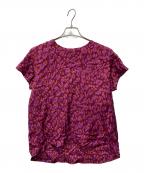 LOUIS VUITTONルイ ヴィトン）の古着「半袖レオパードシルクブラウス」｜パープル