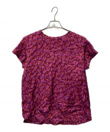 LOUIS VUITTON（ルイ ヴィトン）の古着「半袖レオパードシルクブラウス」｜パープル