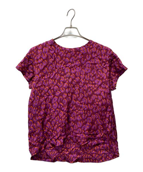LOUIS VUITTON（ルイ ヴィトン）LOUIS VUITTON (ルイ ヴィトン) 半袖レオパードシルクブラウス パープル サイズ:36の古着・服飾アイテム
