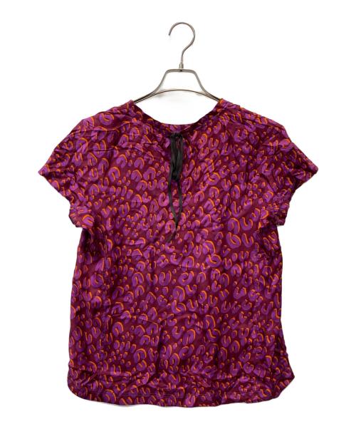 LOUIS VUITTON（ルイ ヴィトン）LOUIS VUITTON (ルイ ヴィトン) 半袖レオパードシルクブラウス パープル サイズ:36の古着・服飾アイテム