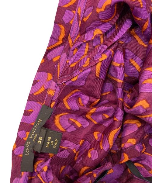 LOUIS VUITTON（ルイ ヴィトン）LOUIS VUITTON (ルイ ヴィトン) 半袖レオパードシルクブラウス パープル サイズ:36の古着・服飾アイテム