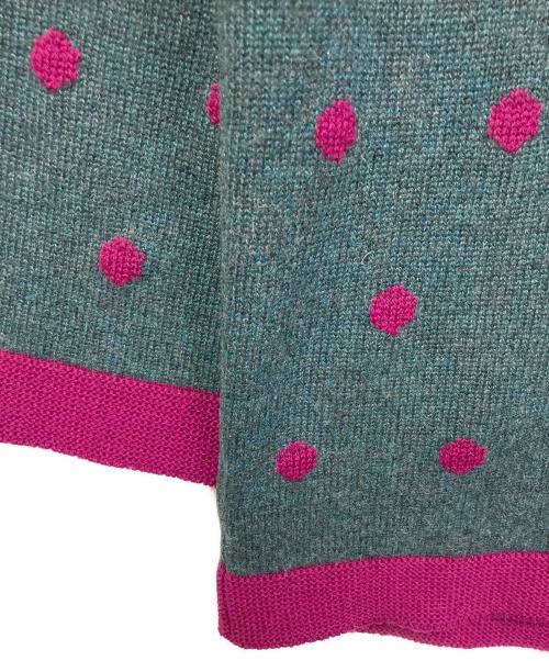 CHANEL（シャネル）CHANEL (シャネル) ココマークボタンカシミヤニットジャケット パープル×グリーン サイズ:SIZE 38の古着・服飾アイテム