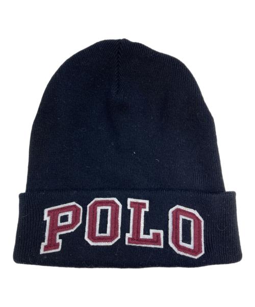 POLO RALPH LAUREN（ポロ・ラルフローレン）POLO RALPH LAUREN (ポロ・ラルフローレン) ロゴニット帽 ブラックの古着・服飾アイテム