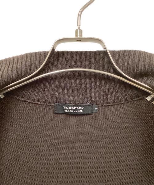 BURBERRY BLACK LABEL（バーバリーブラックレーベル）BURBERRY BLACK LABEL (バーバリーブラックレーベル) 裏地ノヴァチェックドライバーズニット ブラウン サイズ:SIZE 3の古着・服飾アイテム