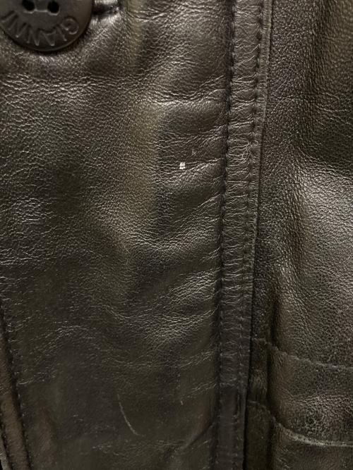 GIANNI VALENTINO（ジャンニバレンチノ）GIANNI VALENTINO (ジャンニバレンチノ) レザーカーコート ブラック サイズ:SIZE XLの古着・服飾アイテム