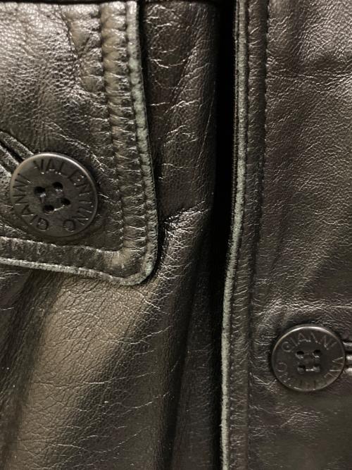 GIANNI VALENTINO（ジャンニバレンチノ）GIANNI VALENTINO (ジャンニバレンチノ) レザーカーコート ブラック サイズ:SIZE XLの古着・服飾アイテム