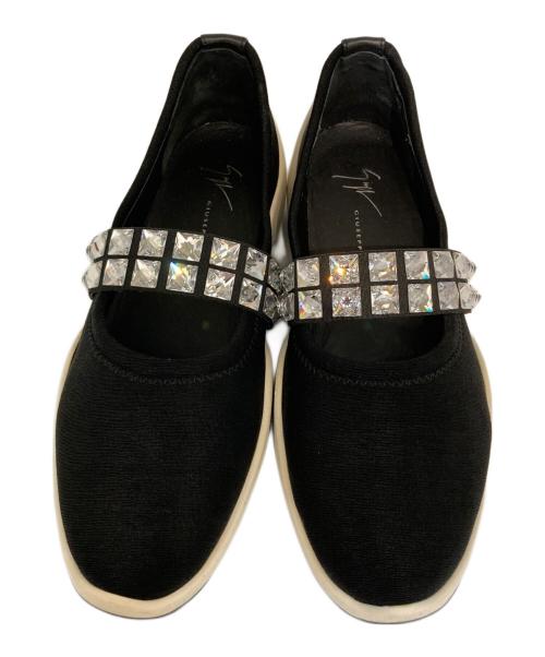 GIUSEPPE ZANOTTI（ジュゼッペザノッティ）GIUSEPPE ZANOTTI (ジュゼッペザノッティ) クリスタル装飾パンプス ブラック サイズ:38の古着・服飾アイテム