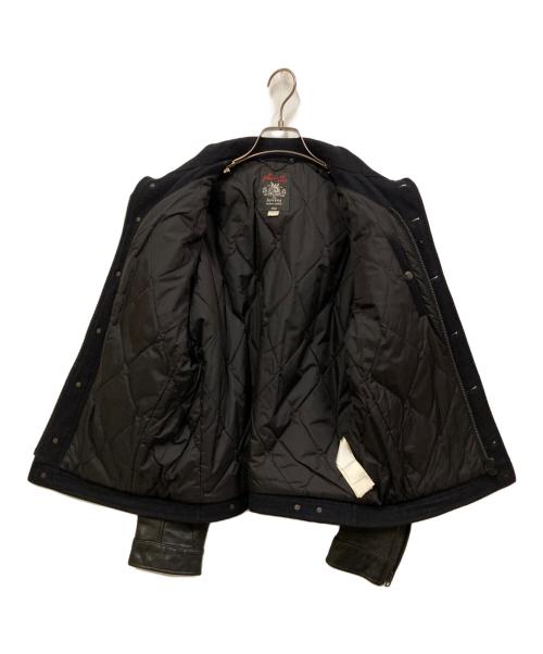 DIESEL（ディーゼル）DIESEL (ディーゼル) メルトン・レザー切替ジャケット ネイビー×ブラック サイズ:Mの古着・服飾アイテム