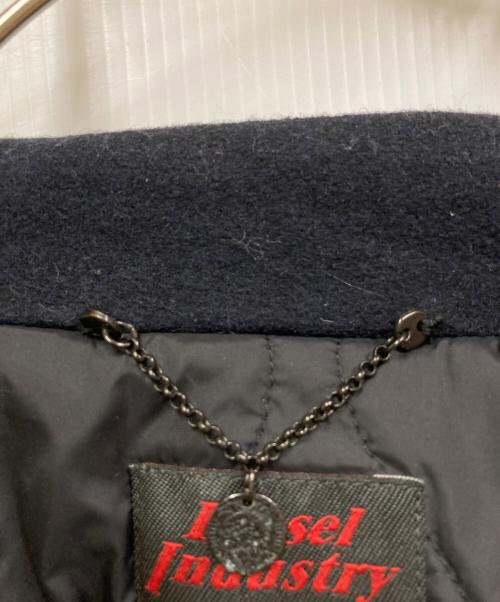 DIESEL（ディーゼル）DIESEL (ディーゼル) メルトン・レザー切替ジャケット ネイビー×ブラック サイズ:Mの古着・服飾アイテム