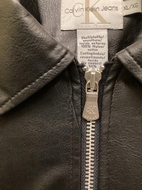 Calvin Klein Jeans（カルバンクラインジーンズ）Calvin Klein Jeans (カルバンクラインジーンズ) L/S ZIP FRONT JACKET ブラック サイズ:SIZE XLの古着・服飾アイテム