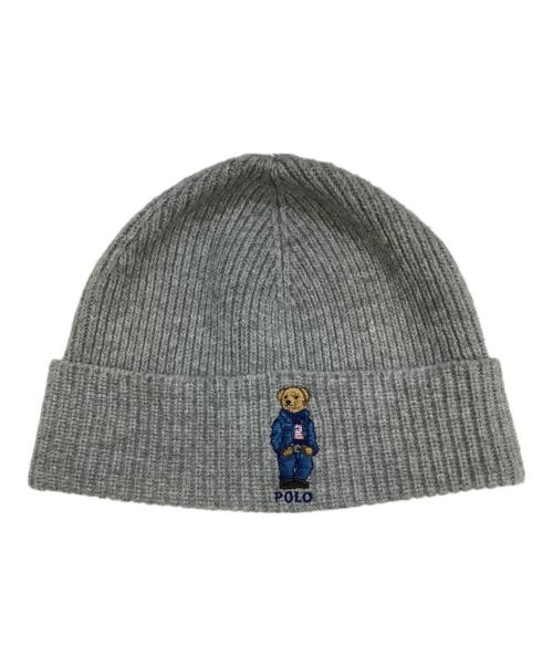 POLO RALPH LAUREN（ポロ・ラルフローレン）POLO RALPH LAUREN (ポロ・ラルフローレン) ポロベアニット帽 グレーの古着・服飾アイテム