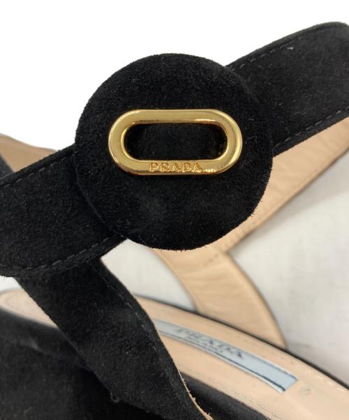 PRADA（プラダ）PRADA (プラダ) プラットフォームストラップヒールサンダル ブラック サイズ:38の古着・服飾アイテム