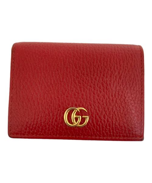 GUCCI（グッチ）GUCCI (グッチ) GGマーモントコンパクトウォレット レッド サイズ:表記なしの古着・服飾アイテム