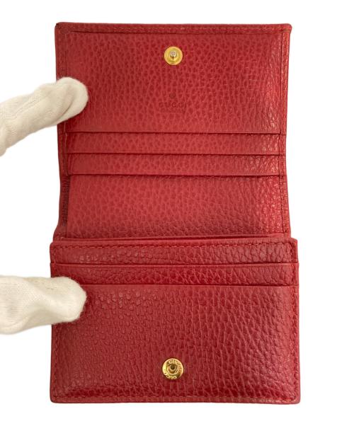 GUCCI（グッチ）GUCCI (グッチ) GGマーモントコンパクトウォレット レッド サイズ:表記なしの古着・服飾アイテム