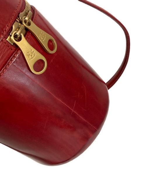 IL BISONTE（イル ビゾンテ）IL BISONTE (イル ビゾンテ) 筒型レザーショルダーバッグ ボルドーの古着・服飾アイテム