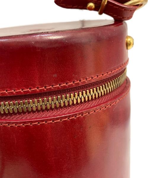 IL BISONTE（イル ビゾンテ）IL BISONTE (イル ビゾンテ) 筒型レザーショルダーバッグ ボルドーの古着・服飾アイテム