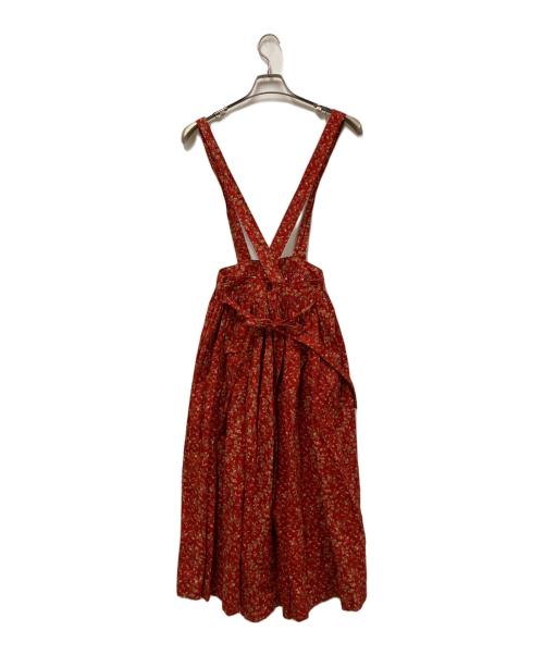 PINK HOUSE（ピンクハウス）PINK HOUSE (ピンクハウス) レトロフラワージャンパースカート レッド サイズ:記載なしの古着・服飾アイテム