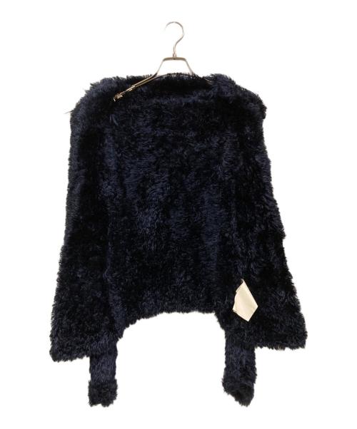 sacai（サカイ）sacai (サカイ) ボアーカーディガン ネイビー サイズ:1の古着・服飾アイテム