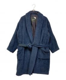 ATON（エイトン）の古着「アルパカフリースガウンコート」｜ネイビー