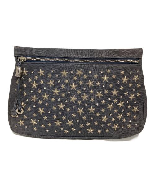 JIMMY CHOO（ジミーチュウ）JIMMY CHOO (ジミーチュウ) スタースタッズクラッチバッグ ネイビーの古着・服飾アイテム