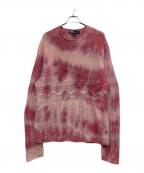 POLO RALPH LAURENポロ・ラルフローレン）の古着「『HAND KNIT』90s タイダイケーブルリネンニット」｜ピンク