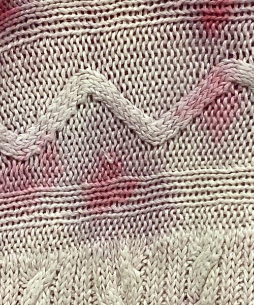 POLO RALPH LAUREN（ポロ・ラルフローレン）POLO RALPH LAUREN (ポロ・ラルフローレン) 『HAND KNIT』90s タイダイケーブルリネンニット ピンク サイズ:SIZE XLの古着・服飾アイテム