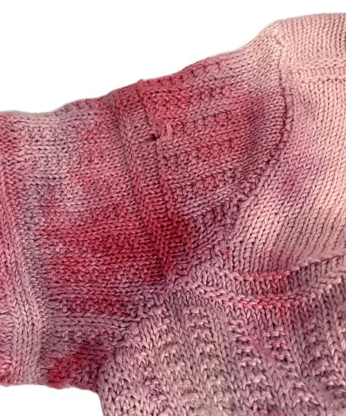 POLO RALPH LAUREN（ポロ・ラルフローレン）POLO RALPH LAUREN (ポロ・ラルフローレン) 『HAND KNIT』90s タイダイケーブルリネンニット ピンク サイズ:SIZE XLの古着・服飾アイテム