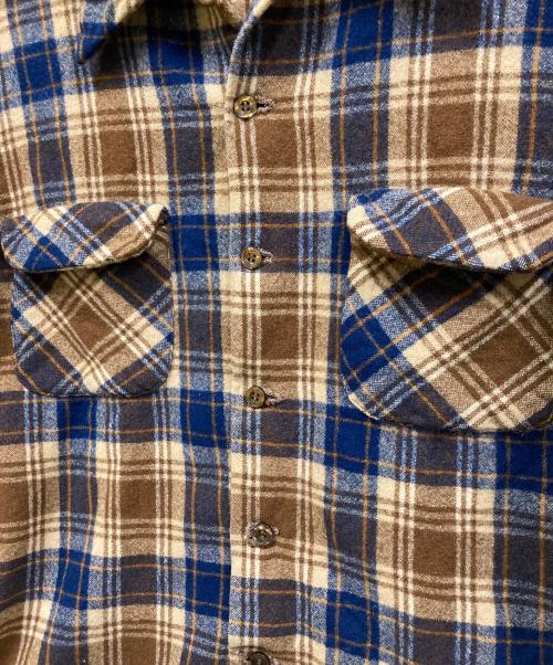 PENDLETON（ペンドルトン）PENDLETON (ペンドルトン) 70’s ボードシャツ ブラウン×ブルー サイズ:Lの古着・服飾アイテム