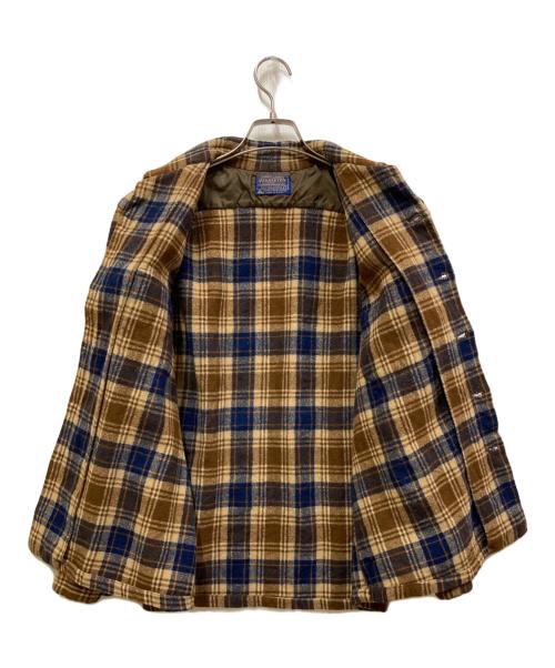 PENDLETON（ペンドルトン）PENDLETON (ペンドルトン) 70’s ボードシャツ ブラウン×ブルー サイズ:Lの古着・服飾アイテム