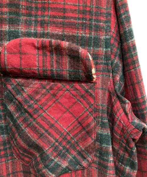 PENDLETON（ペンドルトン）PENDLETON (ペンドルトン) 80’s ニットポケット ボードシャツ ブラック×レッド サイズ:Lの古着・服飾アイテム
