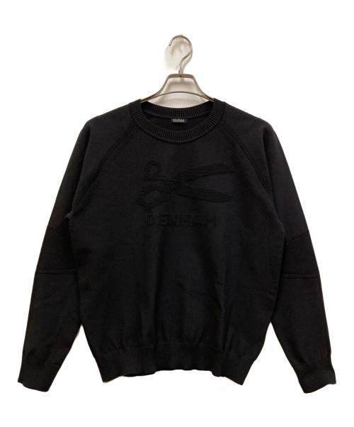 Denham（デンハム）Denham (デンハム) 3D LOGO TECK KNIT ブラック サイズ:Sの古着・服飾アイテム