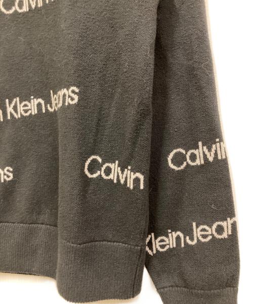 Calvin Klein Jeans（カルバンクラインジーンズ）Calvin Klein Jeans (カルバンクラインジーンズ) インスティテューショナル オールオーバーセーター ブラック サイズ:Mの古着・服飾アイテム