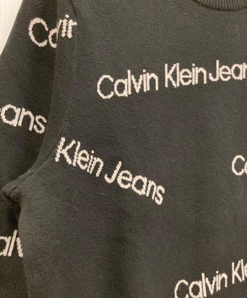 Calvin Klein Jeans（カルバンクラインジーンズ）Calvin Klein Jeans (カルバンクラインジーンズ) インスティテューショナル オールオーバーセーター ブラック サイズ:Mの古着・服飾アイテム