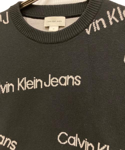 Calvin Klein Jeans（カルバンクラインジーンズ）Calvin Klein Jeans (カルバンクラインジーンズ) インスティテューショナル オールオーバーセーター ブラック サイズ:Mの古着・服飾アイテム
