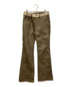 ）の古着「LACE LEATHER PANTS」｜ブラウン