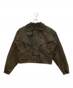 H&M×LORENA SARAVIAエイチアンドエム×）の古着「ブラウンフェードデニムジャケット/H&M × LORENA SARAVIA コラボ」｜ブラウン